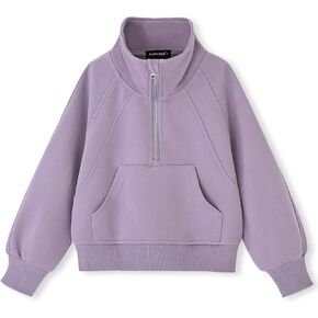 ACESTAR Girls Half Zipper Sweatshirts Long Sleeve Zip Up Pullover Tops for Teen Girls kids Mock Neck Sweater 4-14 Years in Kuwait