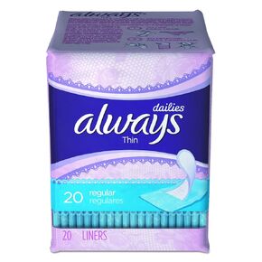 Always PGC 08279 Dailies Thin Liner, Regular (Pack of 480)