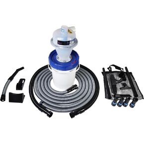 Quick Click Separator and Wall Hung 5 Gallon Collection Bin, Power Tool Adapter Set and 30 Foot Hose Kit with Cleaning Accessories for Wet/Dry Vacuums