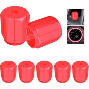 Glowing Tire Valve Caps, 5 Pack Universal Fit Valve Stem Caps - Easy Install, Leak-Proof Tire Air Caps for Cars, Trucks, SUVs, Motorcycles, Bikes (red)