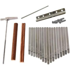 Pack of 17 Keys Kalimba DIY Keys Bridge Kit with Tuning Hammer for DIY Kalimba Mbira Thumb Piano Repairing Parts