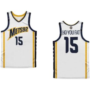 Ho You Fat 15 Sewn 92 White Basketball Jersey