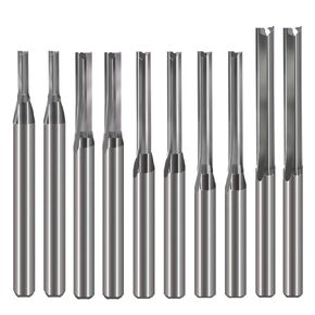 HOZLY 1/8 Inch Straight Router Bits Set (CED 1.0mm 1.5mm 2.0mm 2.5mm 3.175mm ) Milling Cutter 2 Flutes Double Edged CNC Cutting Tungsten Steel for Wood MDF Acrylic Milling