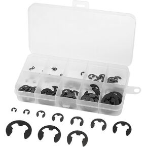 Professional E Clip External Retaining Rings Snap Rings Assortment Kit Manganese Steel Internal, Heat Treated External Retaining Clips