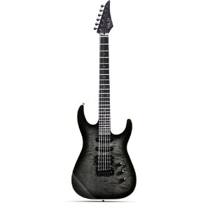 39" Solid Body Electric Guitar: Electric Guitar Kit with Bone Nut, Full Size 6 String Guitars with 24 Frets, Poplar Body AAA Flame Maple Top, Guitarra Electrica with HSS Ceramic Pickup,Purple