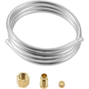 1/4" Aluminum Tubing, 39 inch Pilot Burner Tube Pipe Assembly with Compression Olive Fittings M10x1 Female and Male Nuts, for Gas Water Heater Appliances