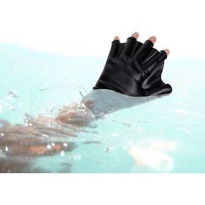 Baluue 2Pcs Swimming Gloves, Aquatic Swimming Webbed Gloves, Water Training Hand Webbed for Men Women Adult Water Resistance