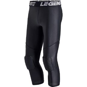 Men's 3/4 Capri Basketball Pants with Knee Pads Padded Compression Leggings