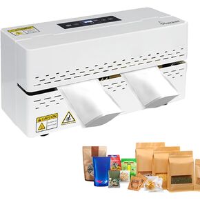 Continuous Heat Sealing Machine for Plastic and Poly Bags, with Digital Temperature Control, Lightweight Horizontal Bag Sealer for Food Storage, Kitchen, Bakery, Snacks Packaging