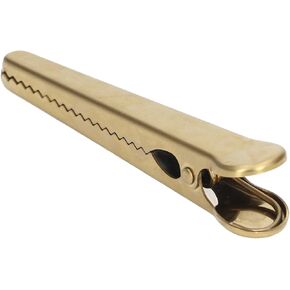 Heavy Duty Stainless Steel Clips,11.6cm Long Latest Keeping Clamp Jaw Sealing Clips Internal Tooth Design Airtight Heal Grip Kitchen Tools for Coffee and Food Bags(Gold)