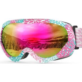 OutdoorMaster Kids Ski Goggles - Helmet Compatible Snow Goggles for Boys & Girls with 100% UV Protection
