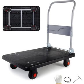 Foldable Platform Truck Dolly 28.7x18.5x33.4 inches Moving Platform Hand Truck,400lbs Capacity Moving Flatbed Cart Push Cart Platform Dolly Cart for Warehouse,Groceries