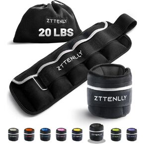 Adjustable Ankle Weights 1-5/15/18/20LBS Pair with Carry Bag - Breathable Fabrics, Reflective Trim - Strength Training Leg Wrist Arm Ankle Walking Weights Sets for Women Men Kids