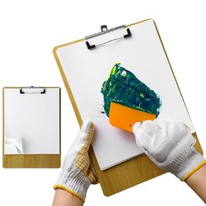 120 Sheets Body Filler Mixing Board Sheets with Body Filler Spreader and Wooden Sketch Board Disposable Paper Mixing Pad Tear Off Paper Mixing Board Sheets