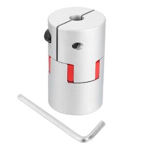 uxcell D40 L66 10mm to 10mm Flexible Plum Shaft Coupling Aluminum Motor Connector Flexible Spider Coupler for 3D Printer CNC Machine and Servo Stepper Motor (Silver Tone/Red)
