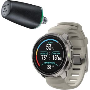 SUUNTO Ocean Dive Computer (Sand) + Tank Pod Combo, GPS Multisport Watch for Training, Underwater Route Tracking & Wireless Tank Pressure Monitor