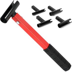 Door Hinge Adjusting Tool Kit, 4 in 1 Hinge Gap Adjusting Wrench for Residential and Commercial, Heavy Duty Painted Steel Hinge Bender Wrench with Rubber Grip, Professional Door Hinge Tool-Red