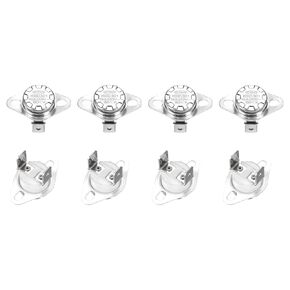 uxcell KSD301 Thermostat 210°C/410°F 16A Normally Open N.O Adjust Snap Disc Temperature Switch for Microwaves,Oven,Coffee Maker 4 Pcs,Ceramic Material