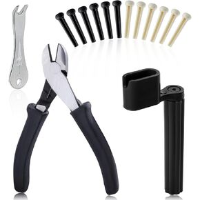 15pcs Guitar Repair Kit Mini Diagonal Nose Pliers Guitar String Cutter Guitar String Winder Guitar Pin Puller For Cutting Replacing Guitar Bass Strings