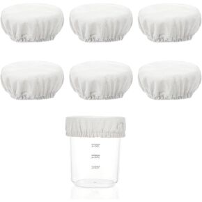 6 PCS Sourdough Jar Cover, Reusable Cloth Covers for Sourdough Starter Jar, Sourdough Starter Jar Kit Breathable and Elastic Fabric Covers for Mason Jars, Bread Fermentation, Baking Supplies