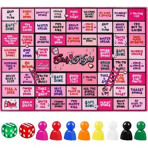 Drinking Games, Girls Night Rubber Mat Drinking Board Games for Adult, Funny Party Interactive Drinking Games for Girls Night, Bachelorette Party, Age 21+, 2-8 Players