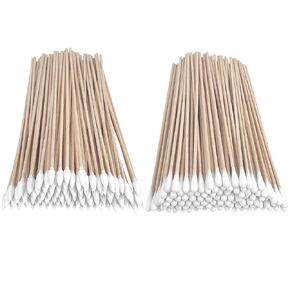 6 Inch Pointed Tips Cotton Swabs - Long Wooden Stick Cotton Buds Pointed Cotton Swabs With Case - Cotton Tipped Applicators For Makeup, Cleaning Gun, Electronics, Hard To Reach Area(400 count)