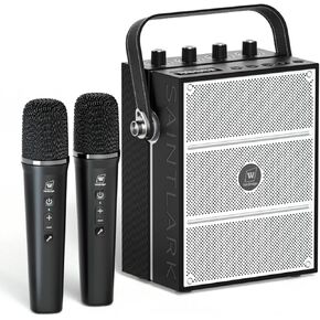 100W Powerful Voice Amplifier with 2 Wireless Microphones, Big Pro Sound Portable Speaker with Microphone, Bluetooth Speaker PA System Karaoke Machine Support BT/USB/TF Card/Aux/Guitar S99