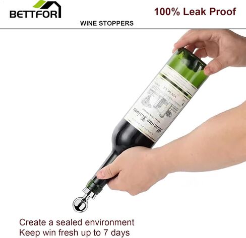 Wine Stoppers for Wine Bottles 3Pcs Vacuum Wine Bottle Stopper with Silicone Reusable Wine Corks, Leak proof Keep Fresh Suitable for Standard (Silver, 3 Pack) in Kuwait