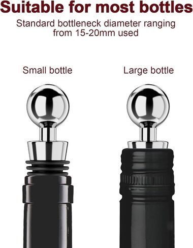 Wine Stoppers for Wine Bottles 3Pcs Vacuum Wine Bottle Stopper with Silicone Reusable Wine Corks, Leak proof Keep Fresh Suitable for Standard (Silver, 3 Pack) in Kuwait