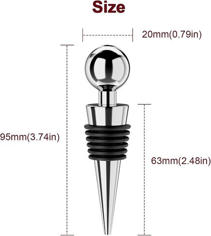 Wine Stoppers for Wine Bottles 3Pcs Vacuum Wine Bottle Stopper with Silicone Reusable Wine Corks, Leak proof Keep Fresh Suitable for Standard (Silver, 3 Pack) in Kuwait