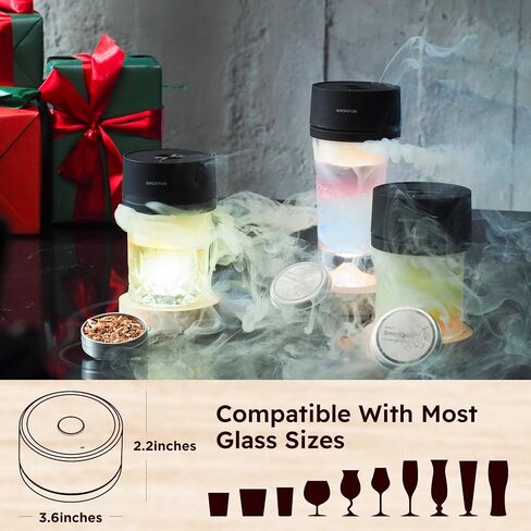 Electric Whiskey Smoker Kit with 6 Wood Chips, Rechargeable Cocktail Smoker Kit Built in Lighter, No Butane Needed, Birthday Christmas Anniversary Bourbon Whiskey Gifts for Men,Dad,Husband in Saudi Arabia