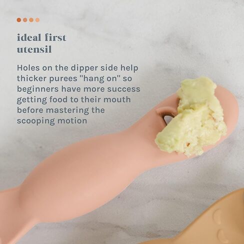 Yes Baby Goods All You-Tensil (عبوتان) | ملعقة وغطاس سيليكون لفطام الطفل وبوريه | صممه متخصص في التغذية لدعم نمو الطفل | 4+ أشهر (اليشم الباهت) in Kuwait