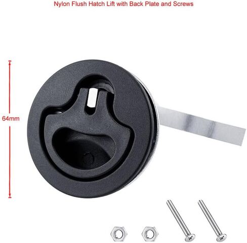 Boat Cam Latch, Nylon Lift Locking Latch with Plate Screws, Flush Pull Hatch Lift, Adjustable 15 to 60mm Marine Hatch Pull with Back Plate for Yacht Boat RV Trailer Show in Saudi Arabia
