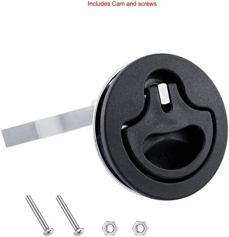 Boat Cam Latch, Nylon Lift Locking Latch with Plate Screws, Flush Pull Hatch Lift, Adjustable 15 to 60mm Marine Hatch Pull with Back Plate for Yacht Boat RV Trailer Show in Saudi Arabia