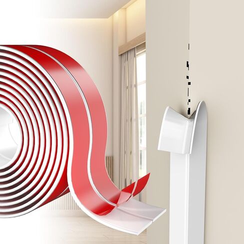 Wall Corner Protector Self-Adhesive Flexible – Durable Rubber, Furniture Edge Guard, Easy to Install, White, Prevents Wall Damage, Ideal for Home or Office Use in Kuwait