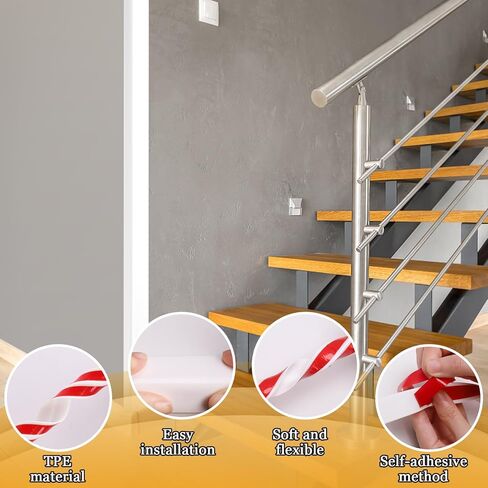 Wall Corner Protector Self-Adhesive Flexible – Durable Rubber, Furniture Edge Guard, Easy to Install, White, Prevents Wall Damage, Ideal for Home or Office Use in Kuwait