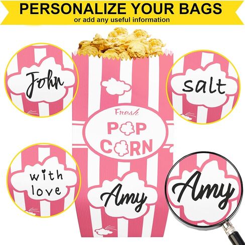 CUSINIUM 1oz Pink Paper Popcorn Bags (100-pack) - Carnival Theme - Customizable in Saudi Arabia