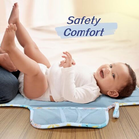 Baby Portable Diaper Changing Pad, Cotton Waterproof Foldable Infant Changing Mat with Storage Pocket for Home Travel Outside Newborn Essentials Must Have in Saudi Arabia