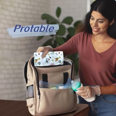 Baby Portable Diaper Changing Pad, Cotton Waterproof Foldable Infant Changing Mat with Storage Pocket for Home Travel Outside Newborn Essentials Must Have in Saudi Arabia