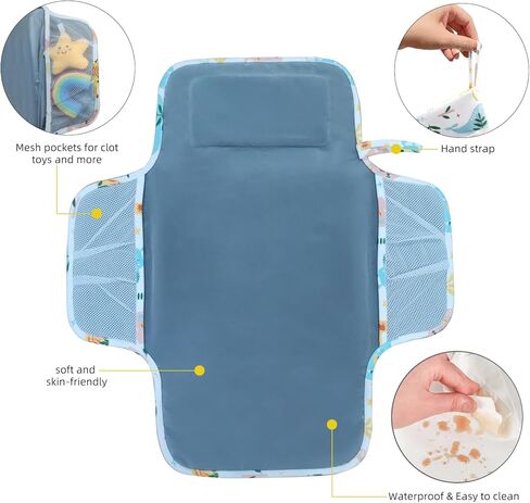 Baby Portable Diaper Changing Pad, Cotton Waterproof Foldable Infant Changing Mat with Storage Pocket for Home Travel Outside Newborn Essentials Must Have in Saudi Arabia