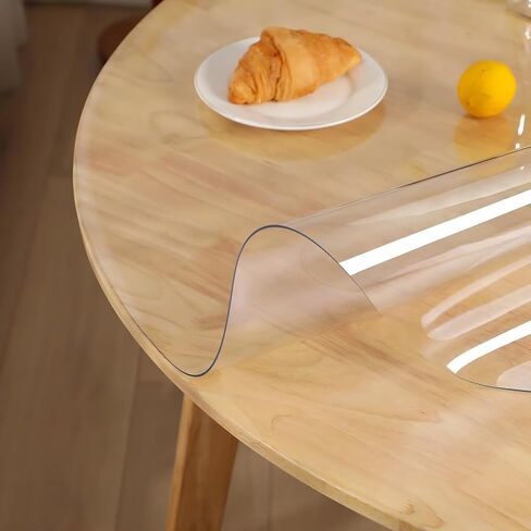 Clear Round Table Cover, 36 Inch Round Plastic Table Protector, 2mm Thick Waterproof PVC Tablecloth, Vinyl Circle Table Top Protector for Coffee Table, Dining Room Table in Saudi Arabia