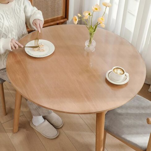 Clear Round Table Cover, 36 Inch Round Plastic Table Protector, 2mm Thick Waterproof PVC Tablecloth, Vinyl Circle Table Top Protector for Coffee Table, Dining Room Table in Saudi Arabia
