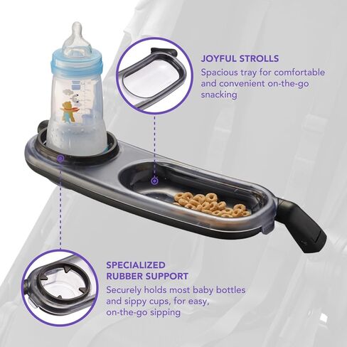 صينية الوجبات الخفيفة متوافقة مع Uppababy Vista V2، Vista، Cruz، Cruz V2، RumbleSeat، RumbleSeat V2، صينية الوجبات الخفيفة المحدثة مع مقصورتين كبيرتين للوجبات الخفيفة وحامل أكواب دائري، قابلة للطي مع عربة الأطفال in Saudi Arabia