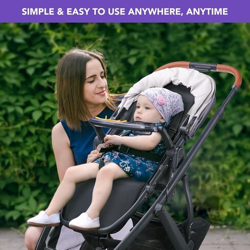 صينية الوجبات الخفيفة متوافقة مع Uppababy Vista V2، Vista، Cruz، Cruz V2، RumbleSeat، RumbleSeat V2، صينية الوجبات الخفيفة المحدثة مع مقصورتين كبيرتين للوجبات الخفيفة وحامل أكواب دائري، قابلة للطي مع عربة الأطفال in Saudi Arabia