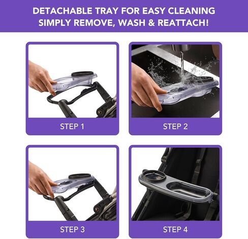 صينية الوجبات الخفيفة متوافقة مع Uppababy Vista V2، Vista، Cruz، Cruz V2، RumbleSeat، RumbleSeat V2، صينية الوجبات الخفيفة المحدثة مع مقصورتين كبيرتين للوجبات الخفيفة وحامل أكواب دائري، قابلة للطي مع عربة الأطفال in Saudi Arabia