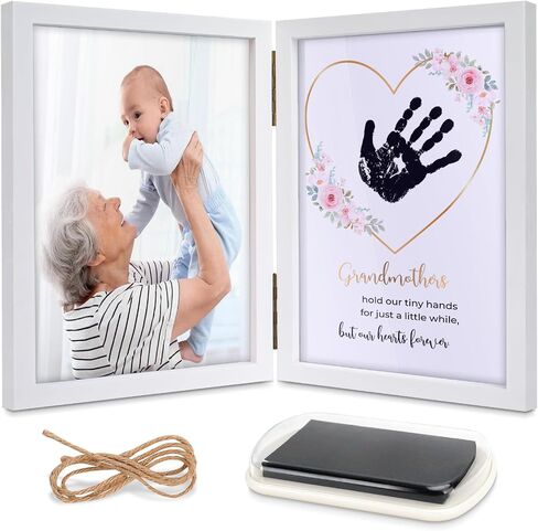 Nabance Family Handprint Kit, DIY Handmade Keepsake Wooden Frame, Mom Christmas Gifts, Baby Hand and Footprint Kit, Unique Gifts for Mom Mother's Day Birthday Christmas, Family Keepsake Frame in Saudi Arabia