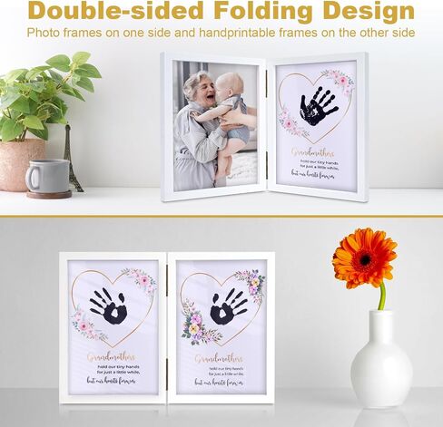 Nabance Family Handprint Kit, DIY Handmade Keepsake Wooden Frame, Mom Christmas Gifts, Baby Hand and Footprint Kit, Unique Gifts for Mom Mother's Day Birthday Christmas, Family Keepsake Frame in Saudi Arabia