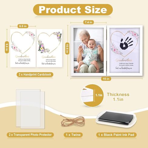 Nabance Family Handprint Kit, DIY Handmade Keepsake Wooden Frame, Mom Christmas Gifts, Baby Hand and Footprint Kit, Unique Gifts for Mom Mother's Day Birthday Christmas, Family Keepsake Frame in Saudi Arabia