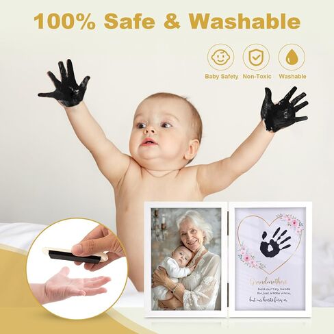 Nabance Family Handprint Kit, DIY Handmade Keepsake Wooden Frame, Mom Christmas Gifts, Baby Hand and Footprint Kit, Unique Gifts for Mom Mother's Day Birthday Christmas, Family Keepsake Frame in Saudi Arabia