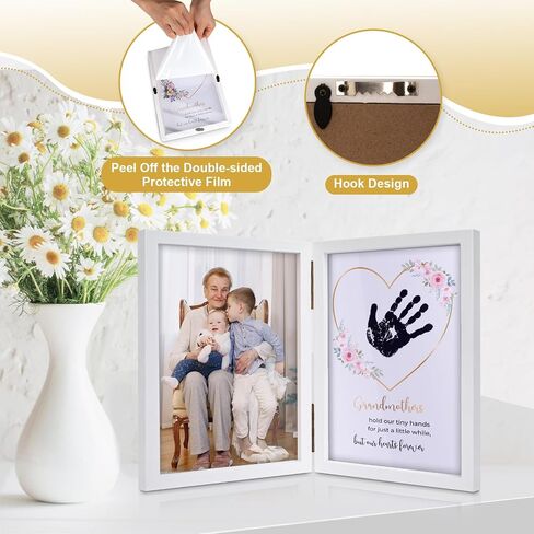 Nabance Family Handprint Kit, DIY Handmade Keepsake Wooden Frame, Mom Christmas Gifts, Baby Hand and Footprint Kit, Unique Gifts for Mom Mother's Day Birthday Christmas, Family Keepsake Frame in Saudi Arabia
